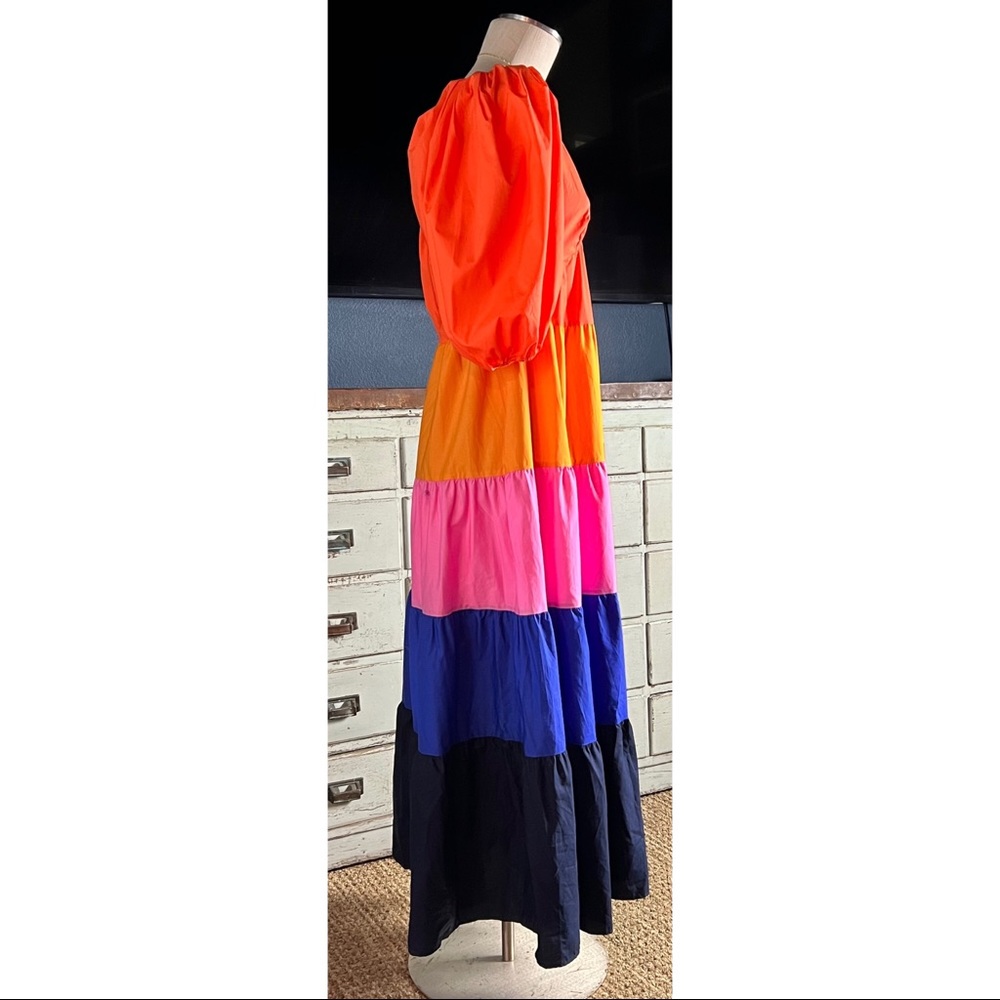 Anthropologie Farm Rio Tiered Colorblock Maxi Dress NWT New XXS - Picture 4 of 14